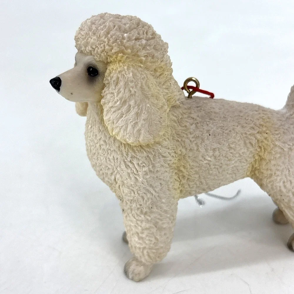 Poodle Dog Ornament Figurine Hand Painted‎ White Sport Cut 3
